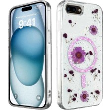 Ulu Pazarlama Apple Iphone 7 Plus Kılıf Daisy Simli Magsafe Kapak - Mor