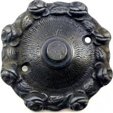 Ulu Pazarlama Antika Tarz Dekoratif Pirinç Güllü Kapı Zili - 75MM, Oksit