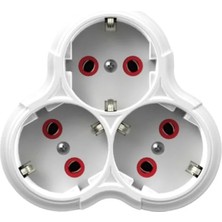 Ulu Pazarlama 3'lü Topraklı Papatya Priz (Beyaz)