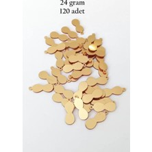 Royaleks Group Oya Abiye Bileklik Kolye Pleksi Metalik Plastik Pul Altın Renk 24 Gram 120 Adet - BNC540