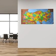 Ulu Pazarlama 118 x 56 cm Renkli Manyetik Türkiye Haritası Duvar Sticker'ı