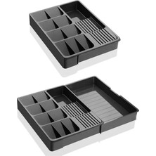 Ulu Pazarlama Ayarlanabilir Çekmece Içi Kaşıklık Düzenleyici - Antrasit