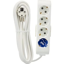 Ulu Pazarlama 4'lü Topraklı Kablolu Priz, 5 Metre Uzunluk