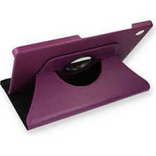 Ulu Pazarlama Samsung Galaxy X200 Tab A8 10.5 Kılıf 360 Tablet Deri Kılıf - Mürdüm