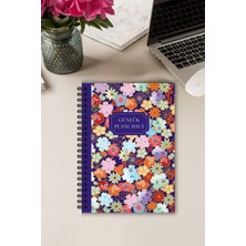 Burak Baskı Tasarım Mavi Vintage, A5-Günlük Planlayıcı , Daily Planner, To Do List-Konsept Not Defteri, Notepad
