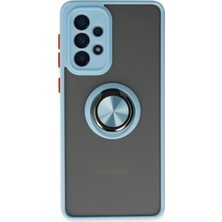 Ulu Pazarlama Samsung Galaxy A33 5g Kılıf Montreal Yüzüklü Silikon Kapak - Buz Mavi