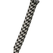 Conana E27 Duy, Kumaş Örgü Kablolu, Arapuar Anahtarlı Fiş (2x0,50) Siyah-Beyaz Zigzag 2 Metre