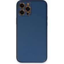 Ulu Pazarlama Apple Iphone 12 Pro Kılıf Coco Deri Silikon Kapak - Açık Mavi