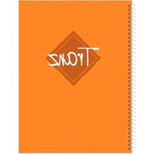 Ulu Pazarlama Turuncu Spiralli Kareli Defter - 200 Sayfa, Plastik Kapak