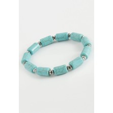 Marsilyan Silindir Turkuaz Doğaltaş Bileklik