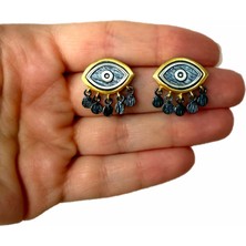 Melys Jewel Gümüş Göz Motif Nazar Küpe