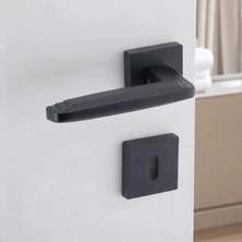 Ulu Pazarlama Bulut Oda Siyah Kapı Kolu, Kare Rozetli Kilitlenebilir Iç Kapı Takımı