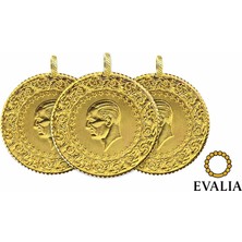 Evalia 3 Yarım Altın Kaplama Kolye Ucu Altın Renkli Model