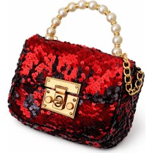 Emk Shop Emkshop Pullu Payetli Şık Süslü Çocuk Çantası Omuz Çantası Düğün Bayram Çantası