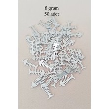 Royaleks Group Oya Abiye Bileklik Kolye Pleksi Metalik Plastik Pul Gümüş Renk 8 Gram 50 Adet - BNC529