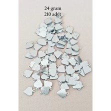 Royaleks Group Oya Abiye Bileklik Kolye Pleksi Metalik Plastik Pul Gümüş Renk 24 Gram 210 Adet - BNC590