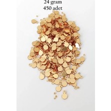 Royaleks Group Oya Abiye Bileklik Kolye Pleksi Metalik Plastik Pul Altın Renk 24 Gram 450 Adet - BNC557