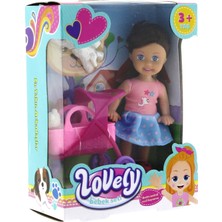 MEGA Lovely Mini Bebek Pembe Sepetli Evcil Hayvanlı Oyun Seti