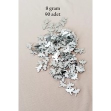 Royaleks Group Oya Abiye Bileklik Kolye Pleksi Metalik Plastik Pul Gümüş Renk 8 Gram 90 Adet - BNC503