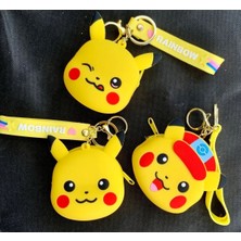Meyra Accessories 1ADET Sevimli Silikon Pikaçu Oyuncak Mini Cüzdan Araba Çanta Süsü Anahtarlık