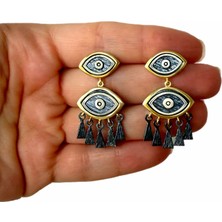 Melys Jewel Göz Tasarım Gümüş Küpe