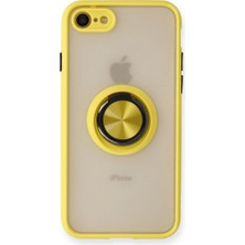 Ulu Pazarlama Apple Iphone 7 Kılıf Montreal Yüzüklü Silikon Kapak - Sarı