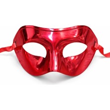 Marsilyan Metalize Parlak Parti Maskesi Kırmızı Renk 16X7 cm