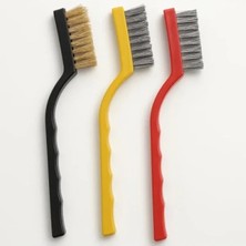 Ulu Pazarlama 3'lü Tel Fırça Seti – Çelik, Pirinç ve Naylon Fırçalar, Çok Amaçlı Temizlik Seti