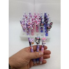 Meyra Accessories Sanrio Kawai Kromi My Melodi Tükenmez Kalemler 3D Figür Dönen Başlıklı Özel Seri Hediyelik 1ADET