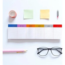 Ulu Pazarlama Renkli Haftalık Masa Planlayıcı Bloknot - 80 Yaprak, 90 gr Kağıt