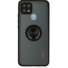 Magicool Oppo A15 Kılıf Montreal Yüzüklü Silikon Kapak - Siyah