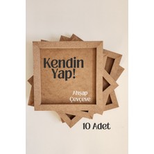 Nart Handicraft 10'lu Boyanabilir Ham Mdf Çerçeve | Ahşap Boyama Aktivite | Kendin Yap Objeler