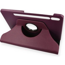Ulu Pazarlama Samsung Galaxy T860 Tab S6 10.5 Kılıf 360 Tablet Deri Kılıf - Mürdüm