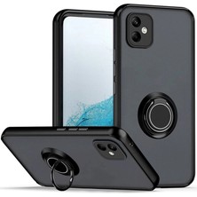 Magicool Samsung Galaxy A06 Kılıf Montreal Yüzüklü Silikon Kapak - Siyah
