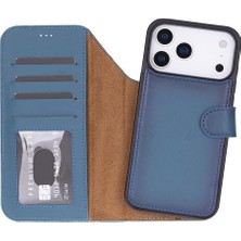 Apple iPhone 17 Pro Max Için, Hakiki Deri, El Yapımı Cüzdanlı Kılıf, Magsafe ile Uyumlu, Iç