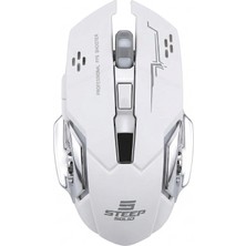 Steep Solid Kablosuz RGB Beyaz Gaming Mouse Şarjlı 2400 Dpı 2.4g Hızlı Bağlantı Fps Shooter Dizayn Uyku Modlu Çift El Uyumlu