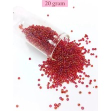 Royaleks Group Dökme Cam Kum Boncuk (11/0) 2 mm - 20 Gram -  Morlu Kırmızı - BNC028