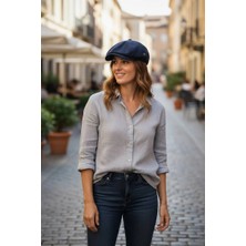 Karnas Şapka Karnas Bayan Keten Yazlık Kasket Şapka – Standart Beden & Modern ve Sade Görünüm