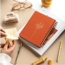 Ulu Pazarlama Keten Kapaklı Süresiz Planlayıcı Ajanda - Mercan Renk