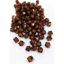 Royaleks Group Küp Boncuk Içten Boncuklu Bileklik Çanta Boncuğu 10 mm 50 gr Kahverengi - BNC455