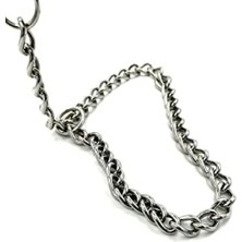 Ulu Pazarlama Paslanmaz Çelik Zincir Köpek Eğitim Tasması - Orta Boy, Gümüş