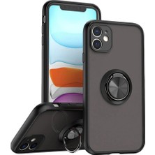 Ulu Pazarlama Apple Iphone 11 Kılıf Montreal Yüzüklü Silikon Kapak - Siyah
