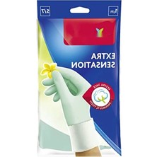 Ulu Pazarlama Ekstra Hassas Doğal Lateks Temizlik Eldiveni, Pamuklu Iç Yüzey, Boy: S