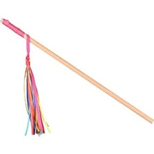 Ulu Pazarlama Çok Renkli Ahşap Kedi Oynatma Oltası - Püsküllü