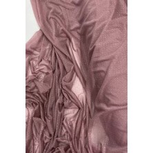 Just Cheap Store Yağmur Damlası Simli Abiye Elbise Şallık Tül Kumaş Koyu Gül Kurusu 36