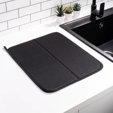 Ulu Pazarlama Süper Emici Mikrofiber Bulaşık Kurutma Matı - 43X35 Cm, Siyah