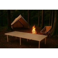 Ulu Pazarlama Katlanır Ahşap Piknik ve Bahçe Masası - 75X180 cm