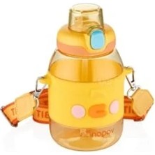 Ulu Pazarlama 600ML Silikon Pipetli Çocuk Su Matarası, Kılıflı ve Askılı