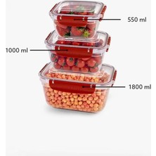 Just Cheap Store Master Dikdörtgen Saklama Seti 3'lü 550-1000-1800 ml ROYALEKS-30866