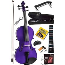 Ulu Pazarlama 4/4 Boy Keman Seti, Mor Renk, Yedek Tel ve Çanta Dahil